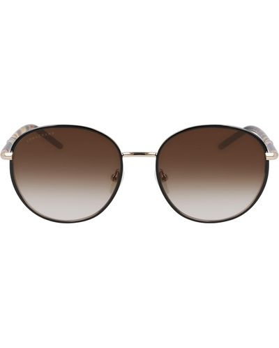 Longchamp 53mm Gradient Round Sunglasses - Brown