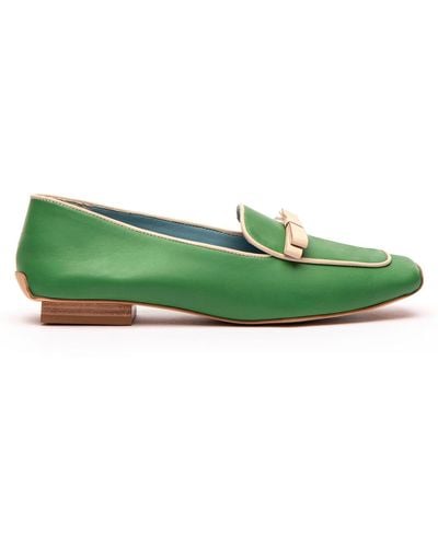 Frances Valentine Suzanne Bow Loafer - Green