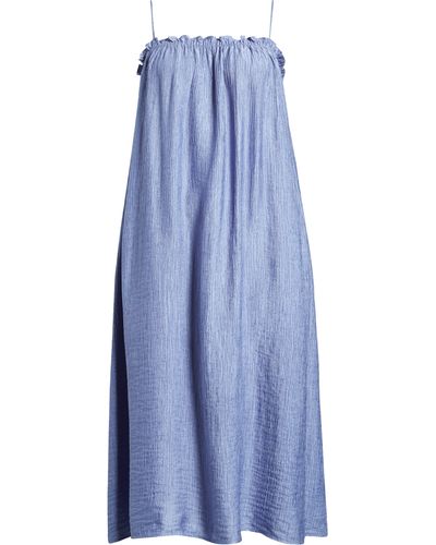 MELLODAY Textured Midi Dress - Blue