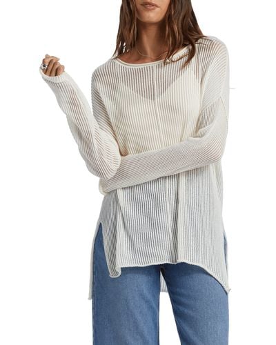 Roxy Santa Monica Sheer Cover-up Sweater - Gray