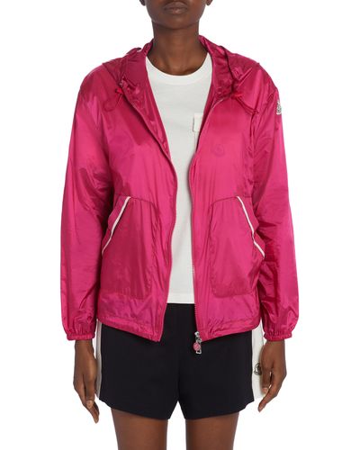 Moncler Filiria Hooded Nylon Track Jacket - Pink