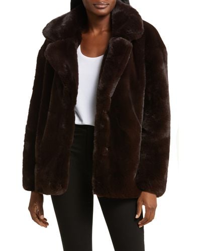 Blank NYC Faux Fur Coat - Black
