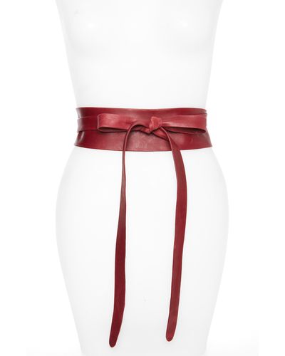 Ada Handmade Leather Wrap Belt - Red