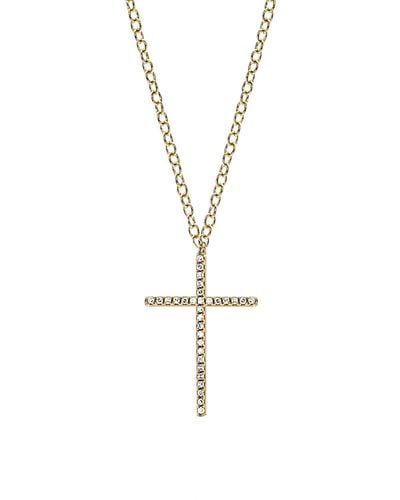 EF Collection Diamond Cross Pendant Necklace - Multicolor