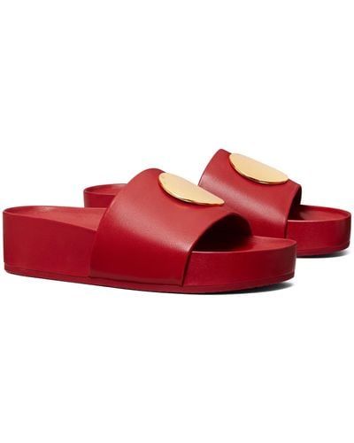 Tory Burch Patos Platform Slide Sandal - Red