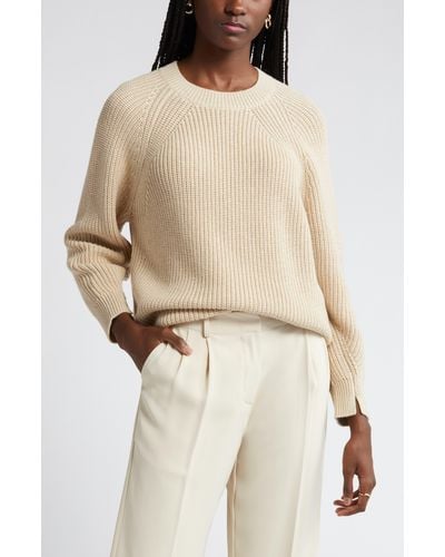 Nordstrom Organic Cotton & Merino Wool Rib Sweater - Natural