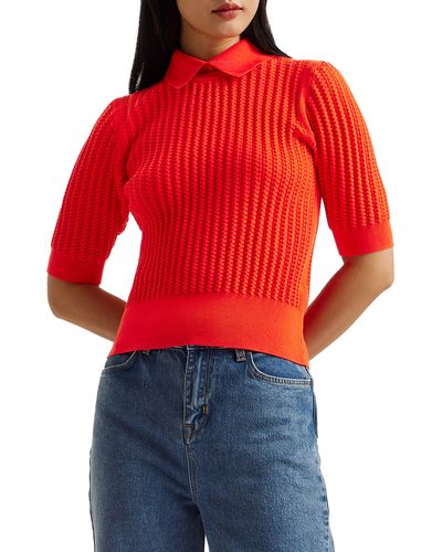Ted Baker Morliee Crop Sweater - Red