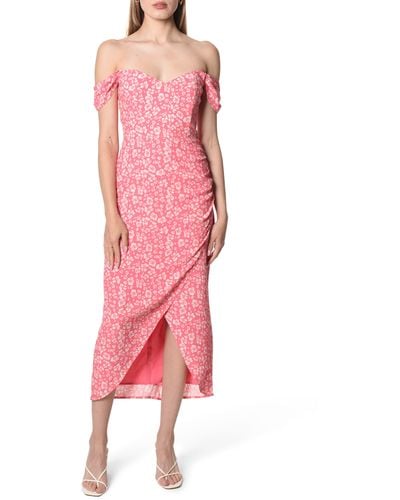 Wayf Kennedy Floral Off The Shoulder Dress - Pink