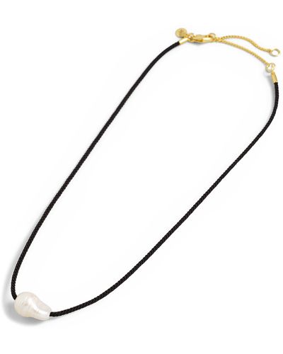 Madewell Organic Freshwater Pearl Cord Choker Necklace - Black