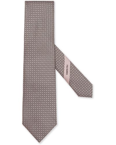 Zegna Cento Fili Geometric Silk Tie - Pink