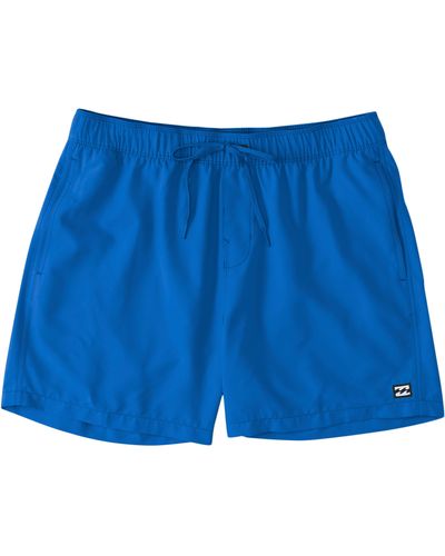 Billabong Men's Supreme Board/Swim Shorts Size 32 Light Blue Graffiti Logo  Beach