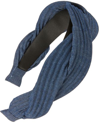 Tasha Wide Braided Headband - Blue