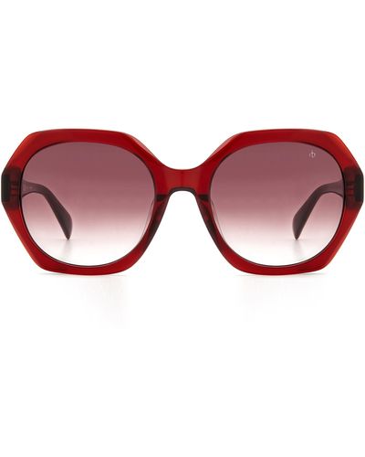 Rag & Bone 55mm Gradient Round Sunglasses - Red