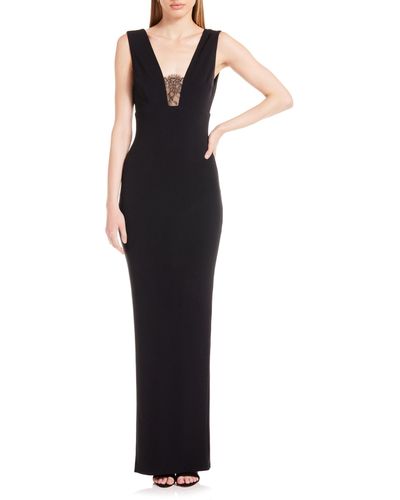 Katie May Janette Lace Inset Gown - Black