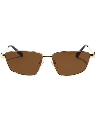 Fifth & Ninth Cleo 60mm Polarized Geometric Sunglasses - Brown