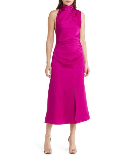 Misha Collection Robbia Sleeveless Turtleneck Midi Dress - Pink