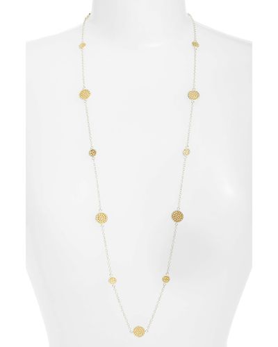Anna Beck Long Multi Disc Station Necklace In Gold/silver At Nordstrom Rack - White