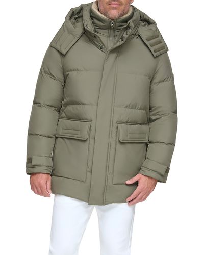 Andrew Marc Oswego Water Resistant Down & Feather Fill Parka - Green