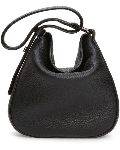 Akris Mini Anna Leather Hobo Bag - Black