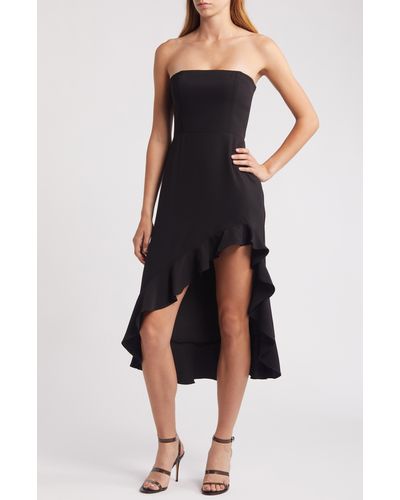 Amanda Uprichard Mally Strapless High-low Dress - Black