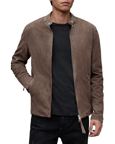 AllSaints Cora Leather Jacket - Gray
