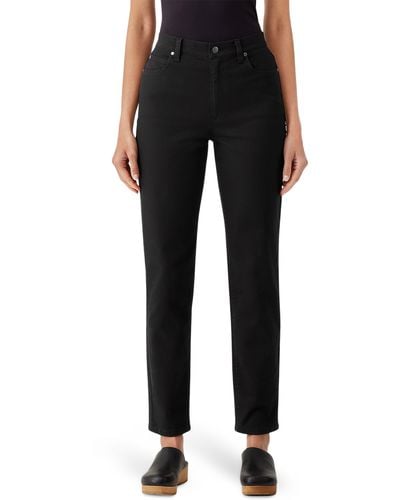Eileen Fisher High Waist Slim Fit Jeans - Black