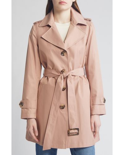 Sam Edelman Buckle Belt Trench Coat - Pink