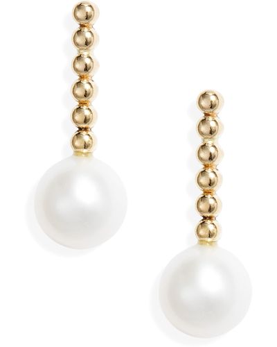 POPPY FINCH Cultured Pearl Linear Beaded Earrings - White
