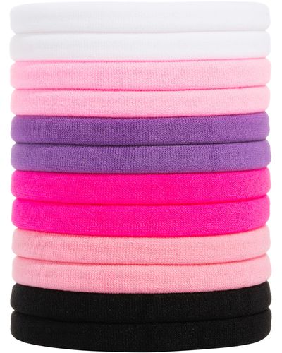 L. Erickson Yoga 12-pack Ponytail Holders - Pink