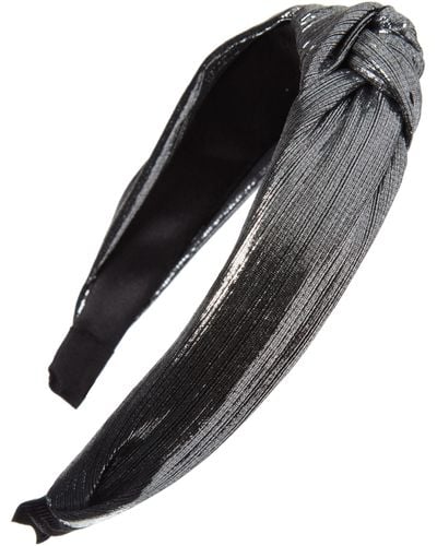 Tasha Center Knot Metallic Headband - Black