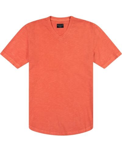 Goodlife Sun Faded Slub Scallop V-neck T-shirt - Orange