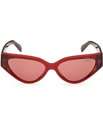 Emilio Pucci 55mm Cat Eye Sunglasses - Red