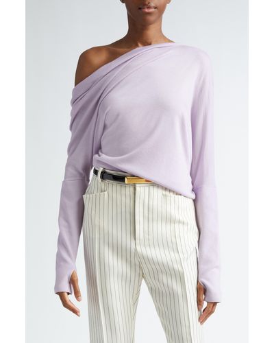 Tom Ford Off The Shoulder Cashmere & Silk Sweater - Pink