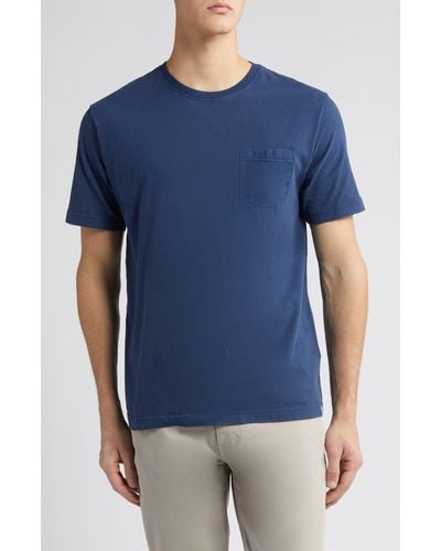 Peter Millar Lava Wash Organic Cotton Pocket T-shirt - Blue