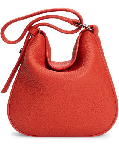 Akris Mini Anna Leather Hobo Bag - Red