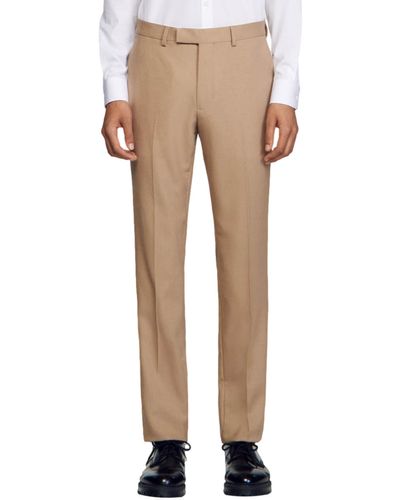 Sandro Berkeley Stretch Wool Suit Pants - Natural