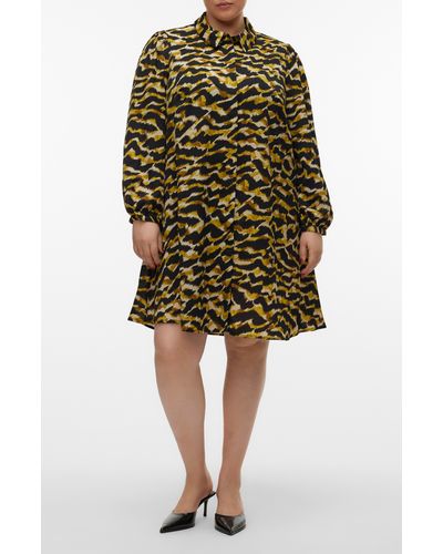 Vero Moda Gail Abstract Print Long Sleeve Fit & Flare Dress - Multicolor