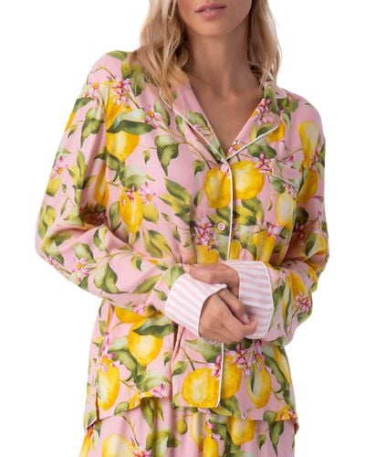 Pj Salvage In Bloom Button-up Pajama Top - Yellow