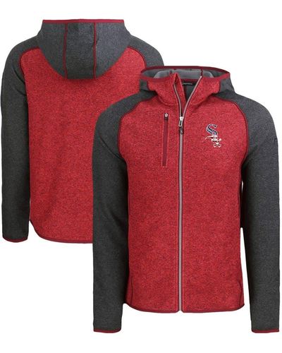 Cutter & Buck /heather Charcoal Chicago White Sox Stars & Stripes Mainsail Sweater-knit Full-zip Hoodie At Nordstrom - Red