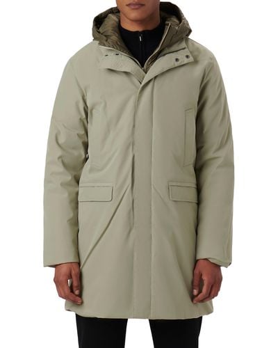 Bugatchi Water Resistant Jacket With Removable Hooded Bib - Green