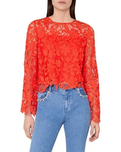MILLY Catelyn Lace Top - Red