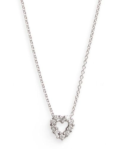 Roberto Coin 'tiny Treasures' Diamond Heart Pendant Necklace - Blue