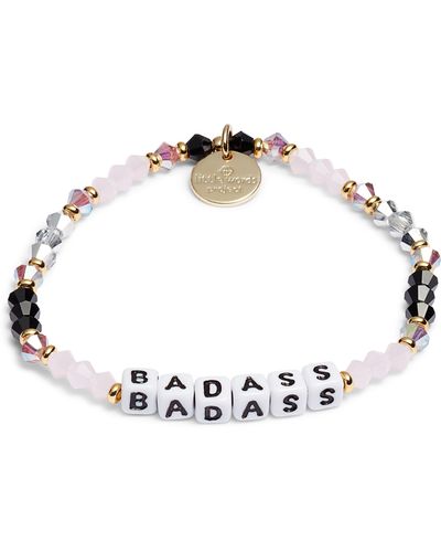Little Words Project Badass Beaded Stretch Bracelet - Metallic