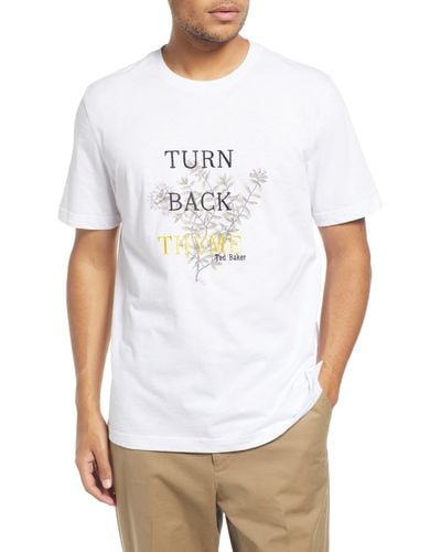 Ted Baker Napier Cotton Graphic Tee - White