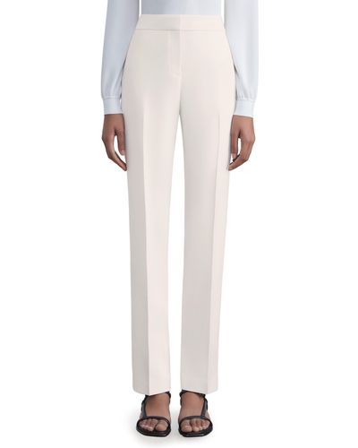 Lafayette 148 New York Barrow Wool & Silk Crepe Pants - White
