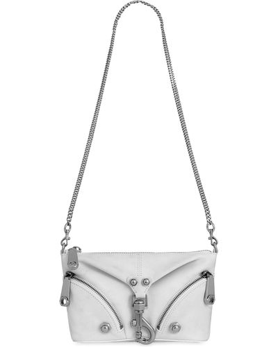 Rebecca Minkoff Mini Julian Leather Crossbody Bag - White