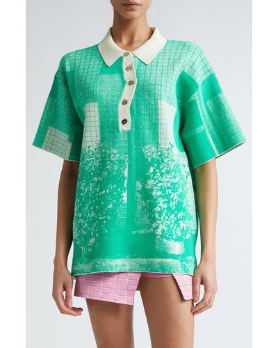 Ph5 Sylvie Tree Polo Sweater At Nordstrom - Green