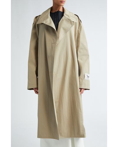 Commission Oversize Cotton & Nylon Trench Coat - Natural