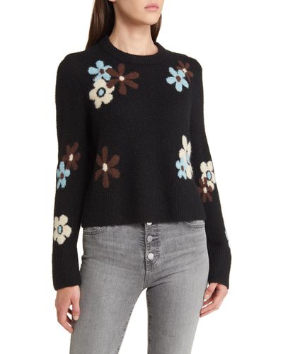 Rails Anise Floral Crewneck Sweater - Black