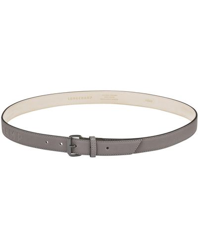 Longchamp Club Leather Belt - White